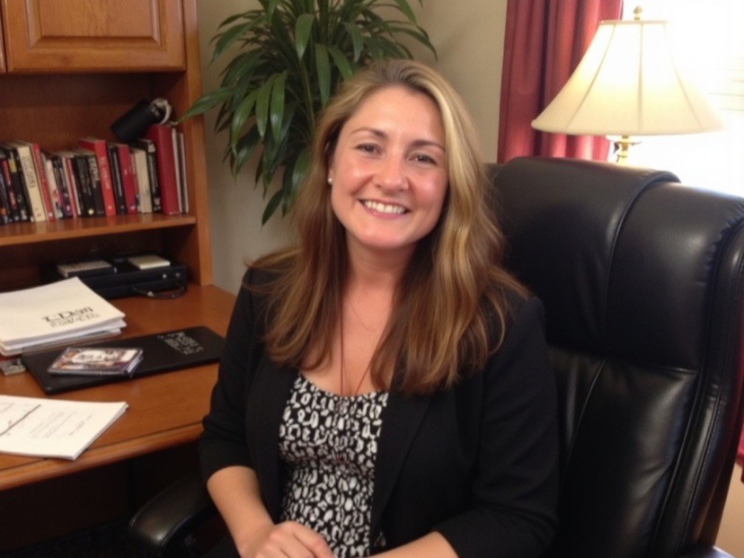 Susan Altamura smiling in her office